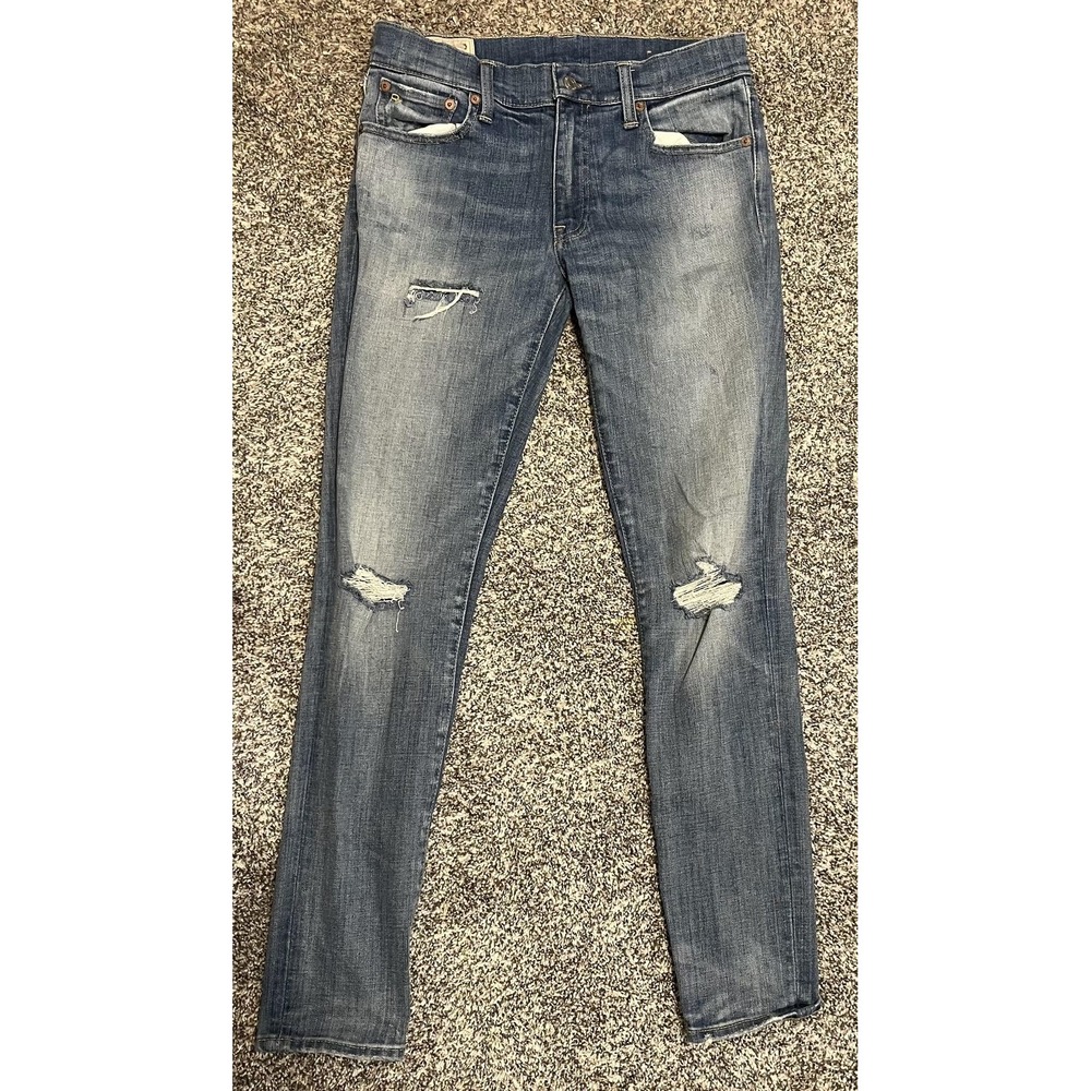Polo Ralph Lauren Jeans Womens 28 Blue Distressed‎ Skinny Stretch Denim Jeans